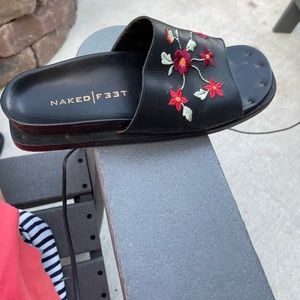 Slides, all leather.